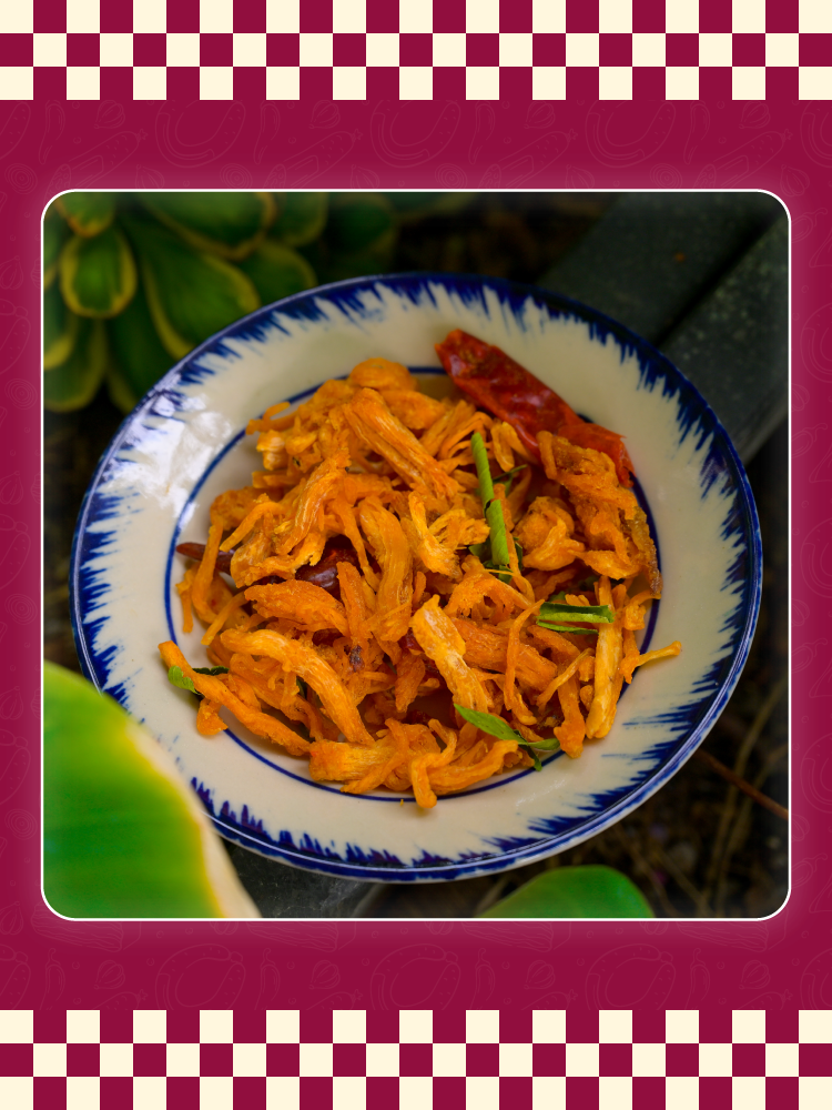 Dried chicken w.kaffir lime leaves/butter & garlic