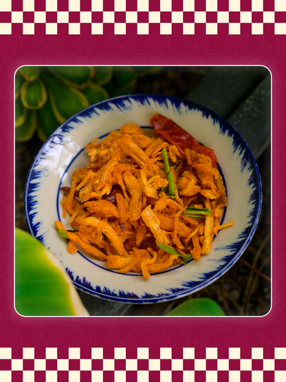 Dried chicken w.kaffir lime leaves/butter & garlic