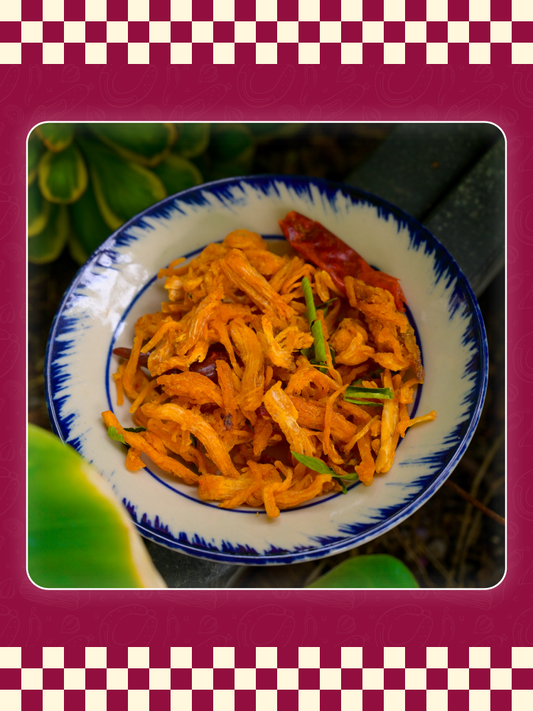 Dried chicken w.kaffir lime leaves/butter & garlic
