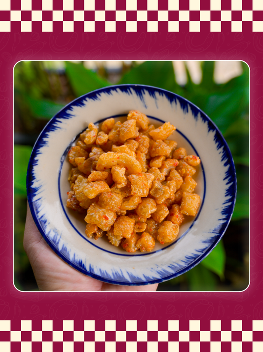 Crunchy Pork Cracklings tossed in fiery fish sauce